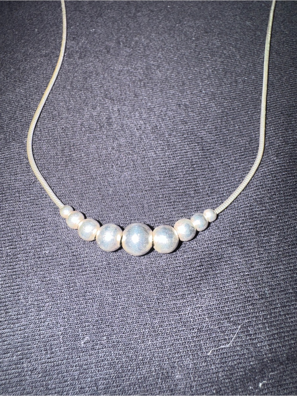 Sterling Silver Bead Necklace - Silver 18”